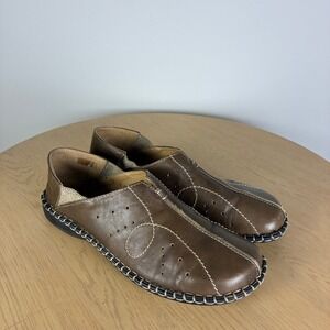 Josef Seibel Brown Slip On Loafer Contrast Stitch Flats Women's EU 38 US 7.5